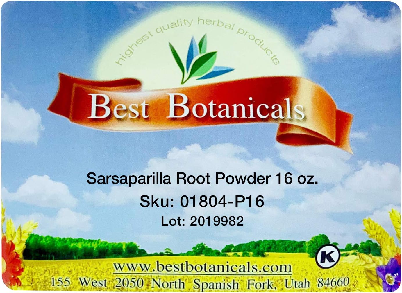 16 oz. Best Botanicals Sarsaparilla Root Powder - Premium Quality Herbal Supplement