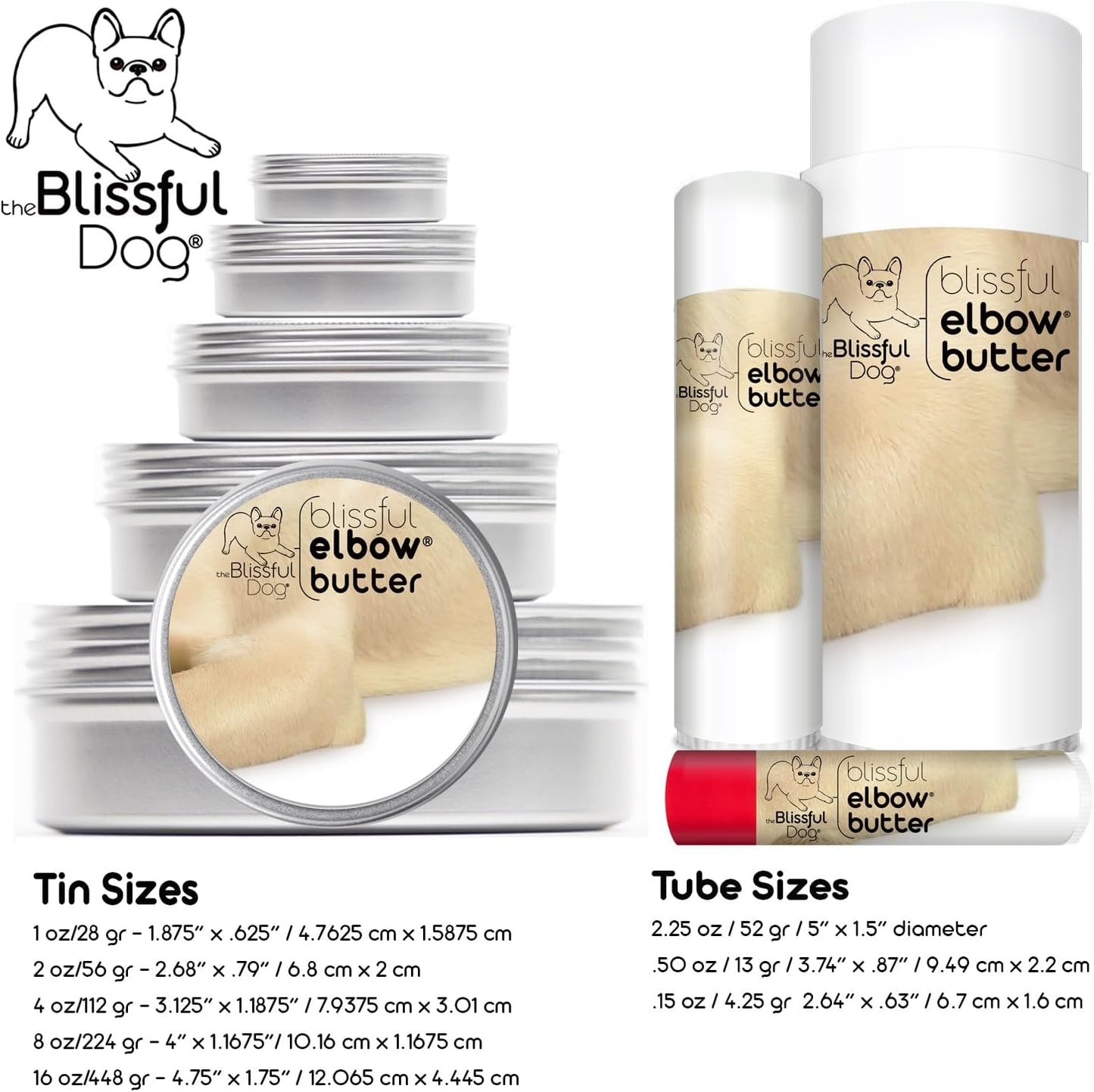 16 oz. Blissful Dog Elbow Butter: Moisturizing Balm for Dry, Cracked Elbows, Lick-Safe Dog Moisturizer