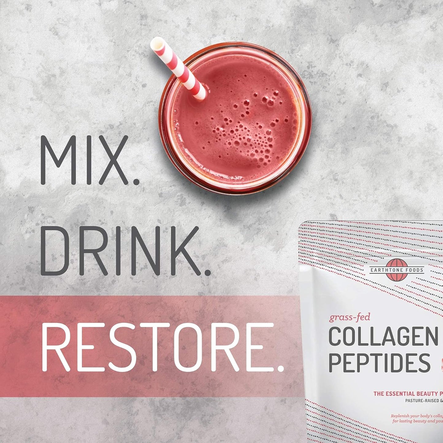 16 oz EARTHTONE Collagen Peptides Powder - Paleo-Friendly Grass-Fed Protein