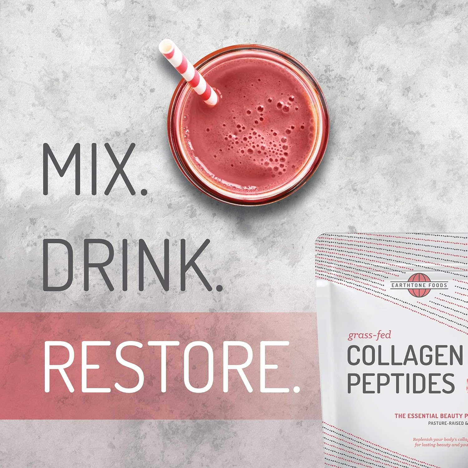 16 oz EARTHTONE Collagen Peptides Powder - Paleo-Friendly Grass-Fed Protein