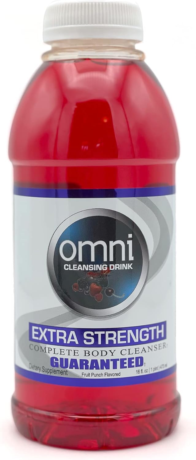 16 oz Fruit Punch Flavor Detox Cleanse Drink - Herbal Body Cleanser, Quick Flush Detoxifier - Cleanse and Detoxify Your System with Wellgenix Omni