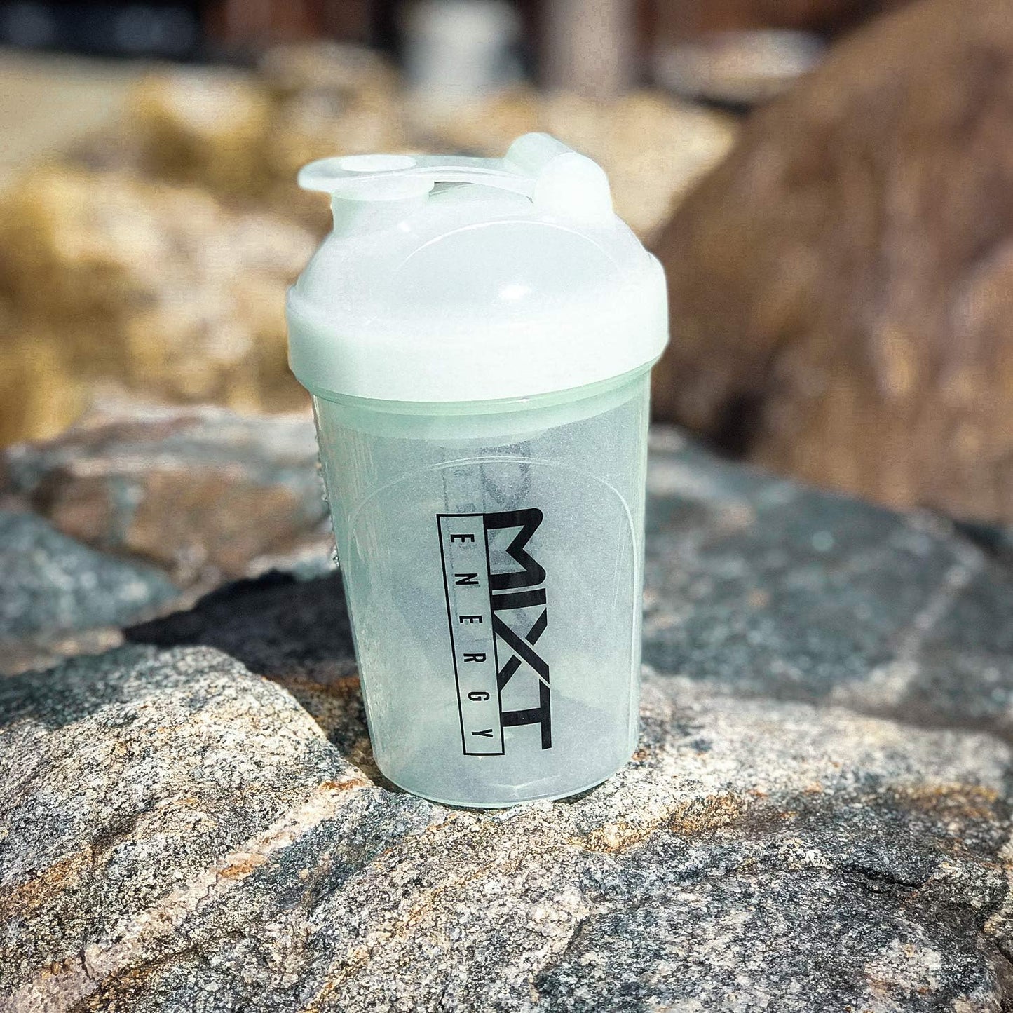 16 oz Glow in the Dark Shaker Bottle with Lid Mixing Technology - BPA Free by MIXT Energy