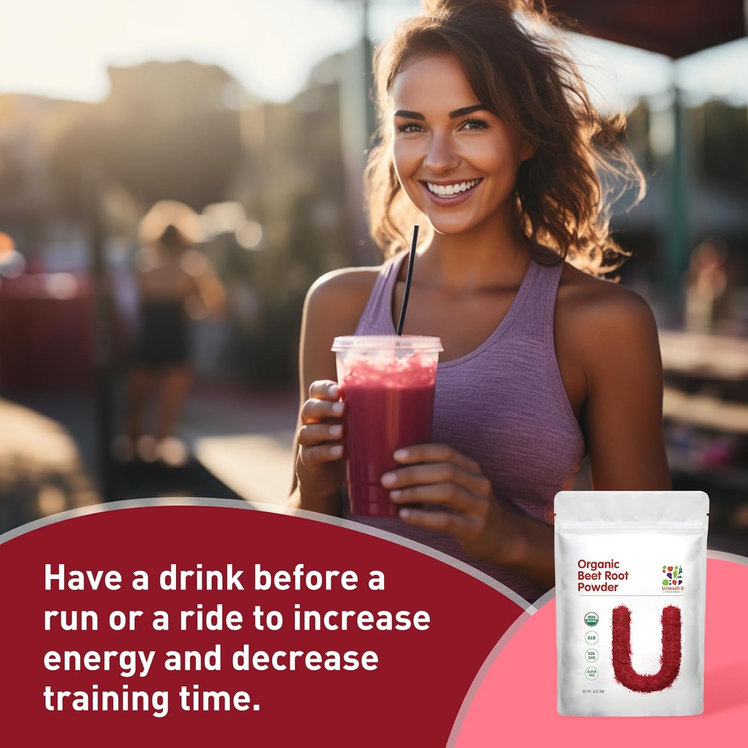 16 oz Organic Beet Root Powder - Natural Nitric Oxide Booster, Raw & Non-GMO - Stamina & Energy Superfood