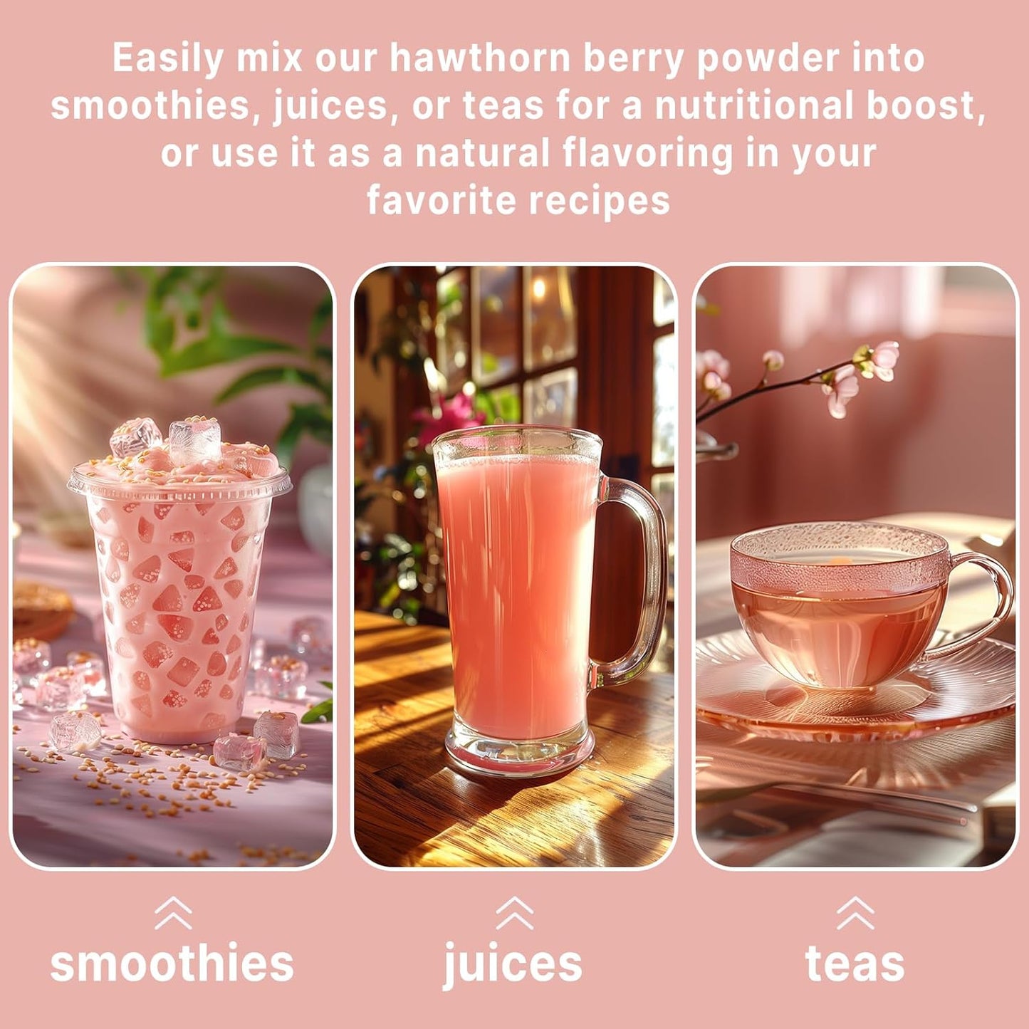 16 oz UNLEASH'D ORGANIC Hawthorn Juice Powder - Cardiovascular Support & Nutrient Absorption Boost