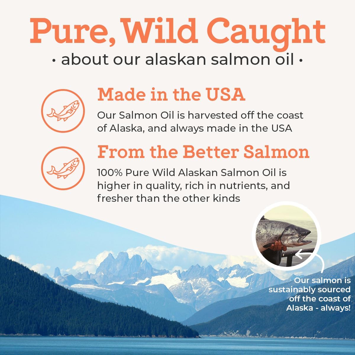 16 oz VetPro Pure Wild Alaskan Salmon Oil for Dogs & Cats - Omega 3 & 6 Liquid Fish Oil Supplement with EPA + DHA Fatty Acids - Coat & Joint Support for Dry Skin & Allergies - Add to Food