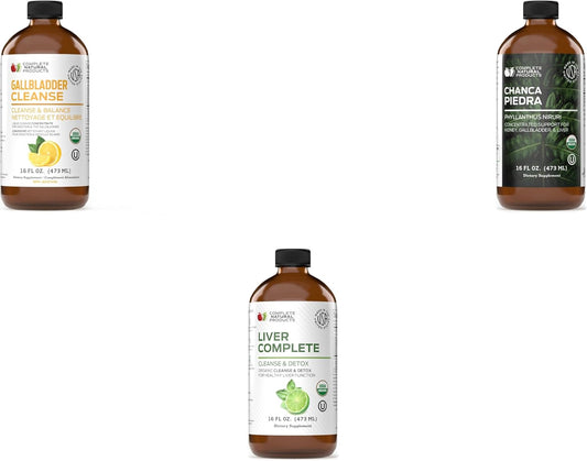 16oz Gallbladder, Chanca Piedra, and Liver Complete Bundle - Natural Products for Digestive Health