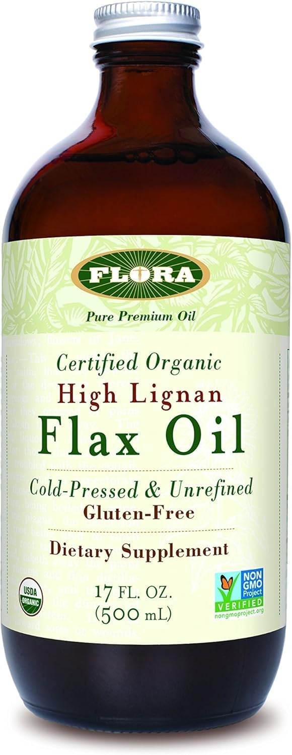 17 fl oz Flora High Lignan Flax Oil: Cold-Pressed Omega-3 Supplement
