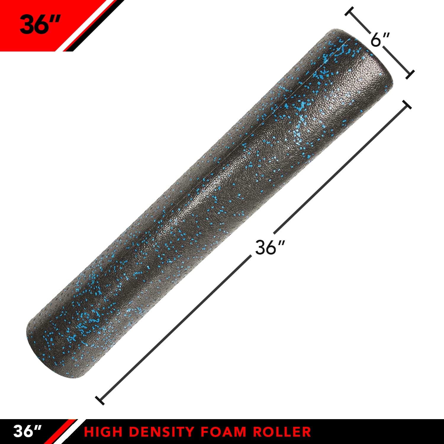 18-Inch Solid Blue JFIT High Density Foam Roller for Muscle Recovery and Pain Relief