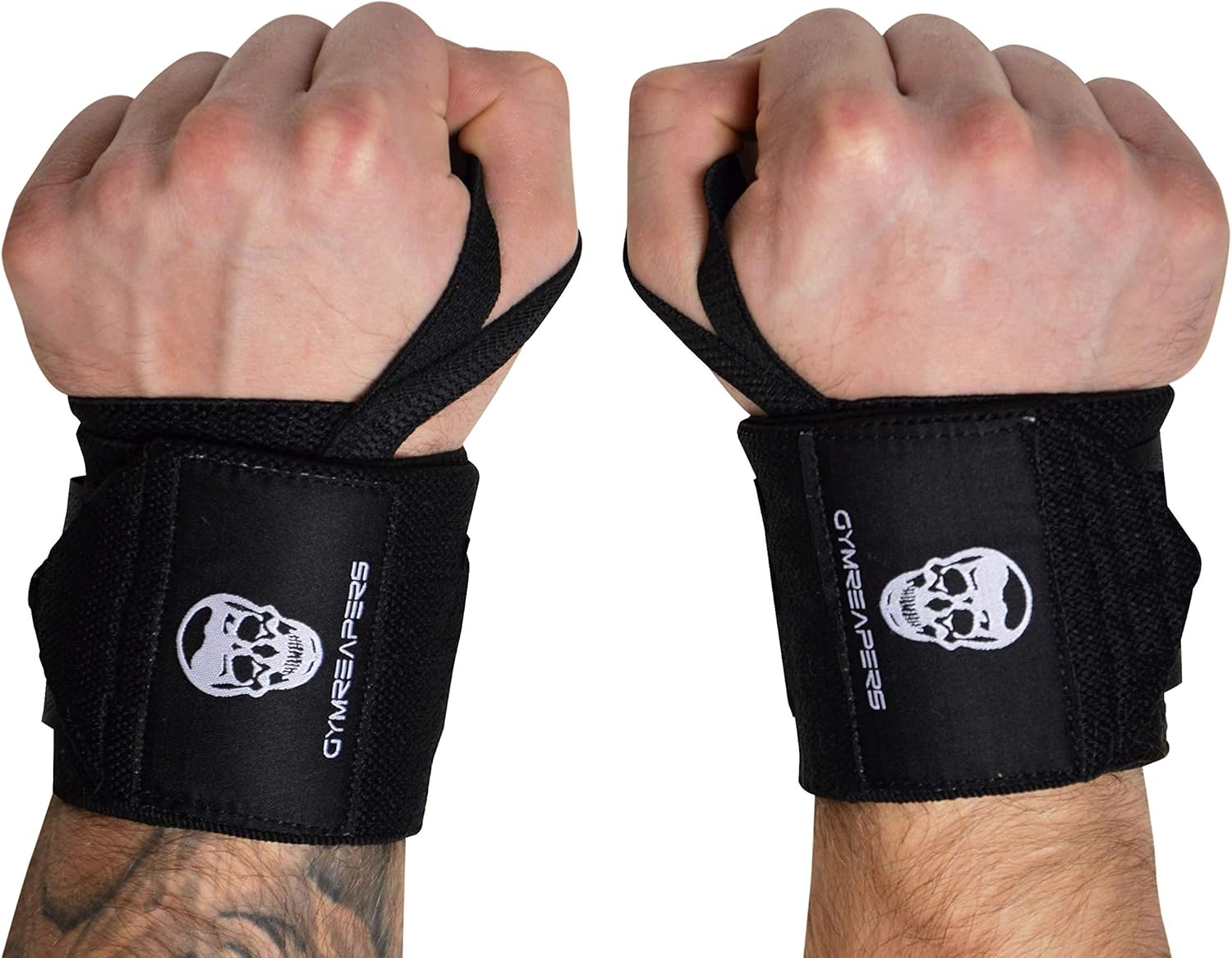 18" IPF Approved Gymreapers Weightlifting Wrist Wraps - Professional Quality Support with Thumb Loop for Powerlifting, Strength Training, Bodybuilding - Heavy Duty Wraps for Competition
