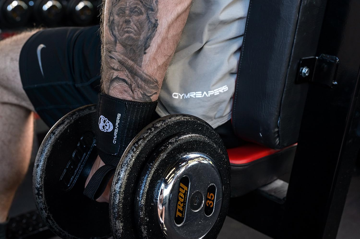 18" IPF Approved Gymreapers Weightlifting Wrist Wraps - Professional Quality Support with Thumb Loop for Powerlifting, Strength Training, Bodybuilding - Heavy Duty Wraps for Competition