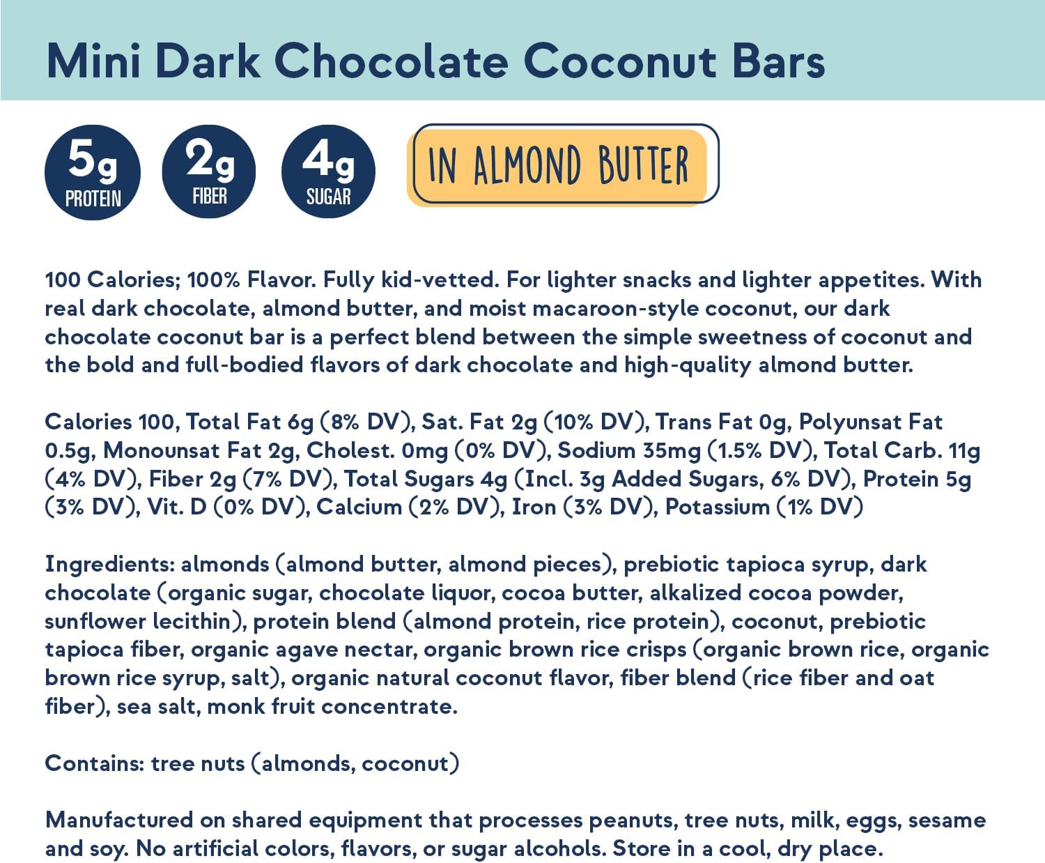 18-Pack Zing Bars 100 Calorie Dark Chocolate Coconut Snack Bars - Moist & Delicious