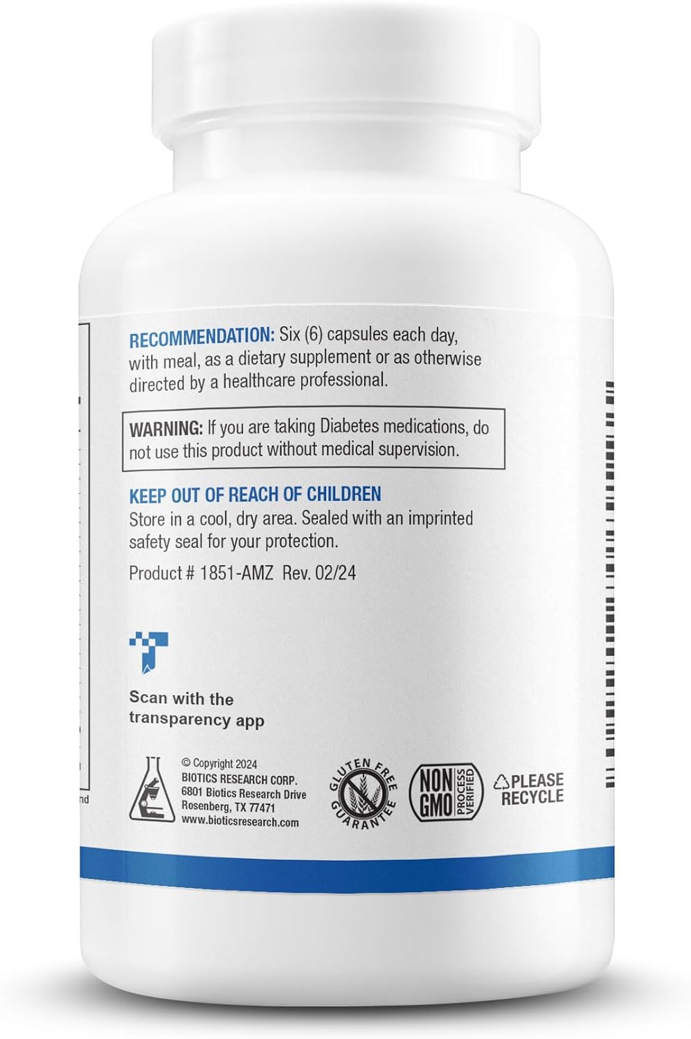 180 Capsules Biotics Research GlucoBalance Supplement with Chromium, Vanadium, and L-carnitine for Metabolic Health and Blood Lipid Levels
