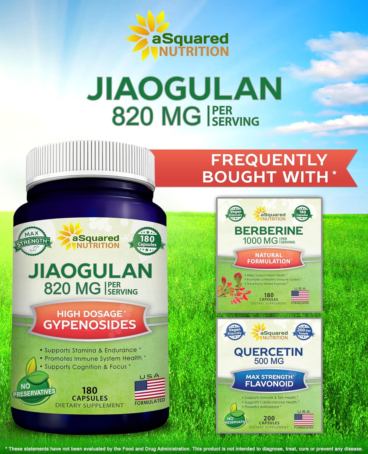 180 Capsules Jiaogulan Supplement with Black Pepper Extract - AMPK Activator, Caffeine-Free Adaptogen Pills - Southern Ginseng Root Powder - 820mg Strength