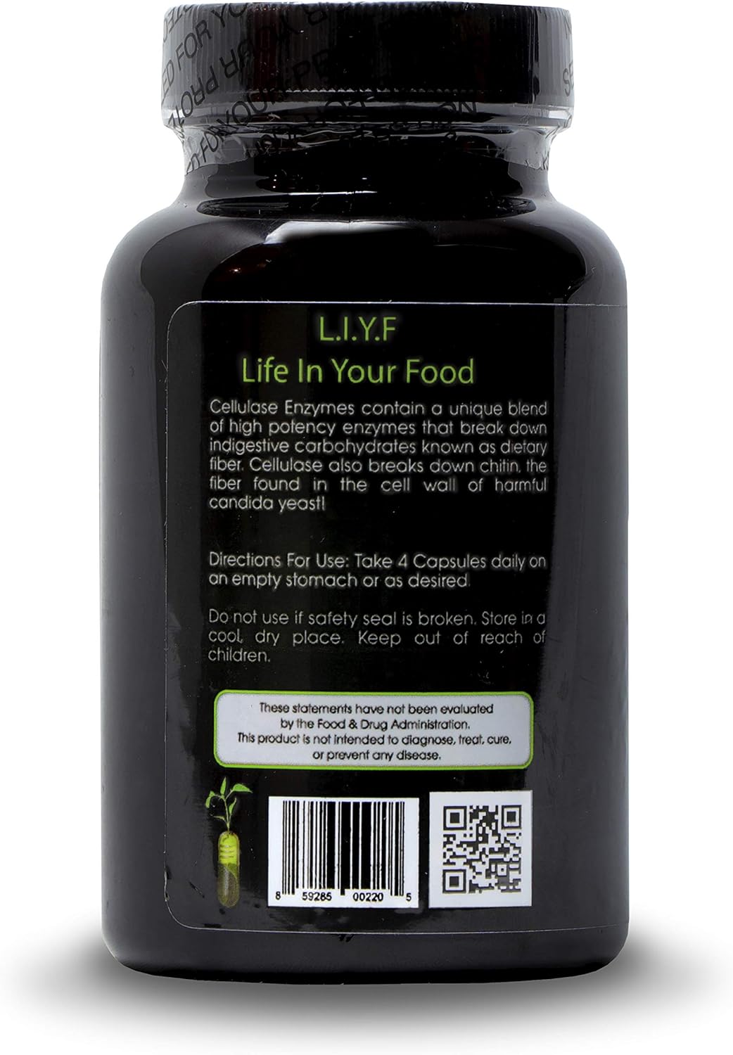 180 Capsules of PuraDyme Cellulase Individual Enzyme Supplement
