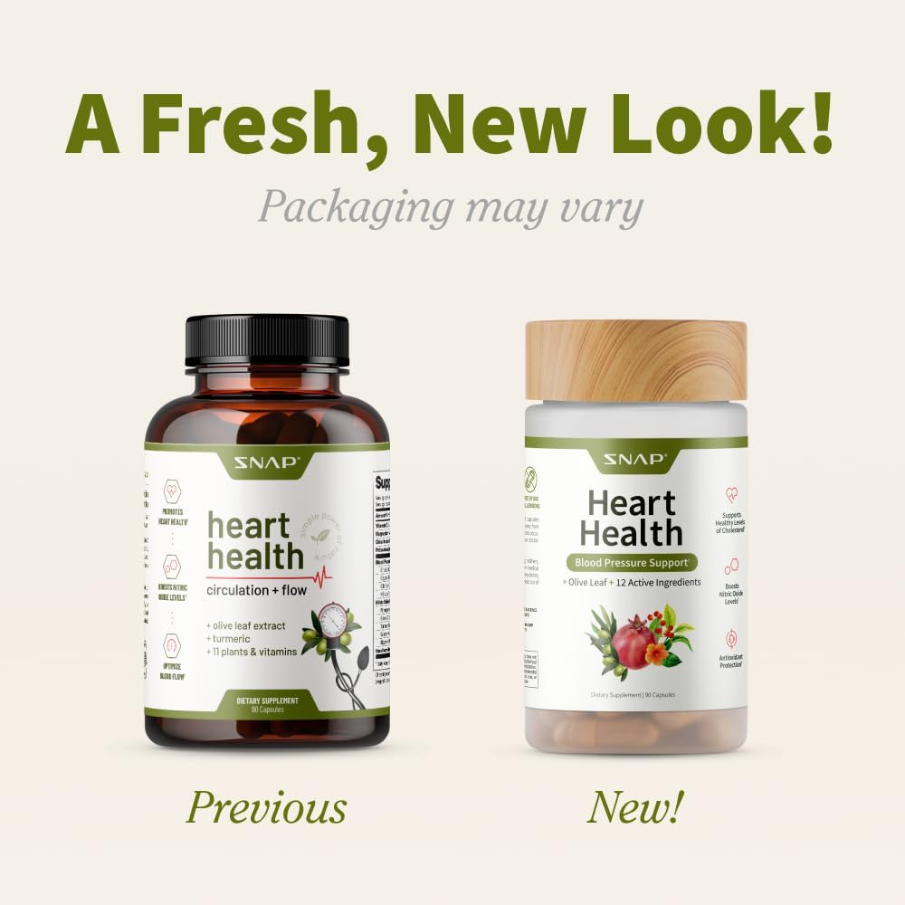 180 Capsules Snap Supplements Heart Health and Blood Circulation Support Formula