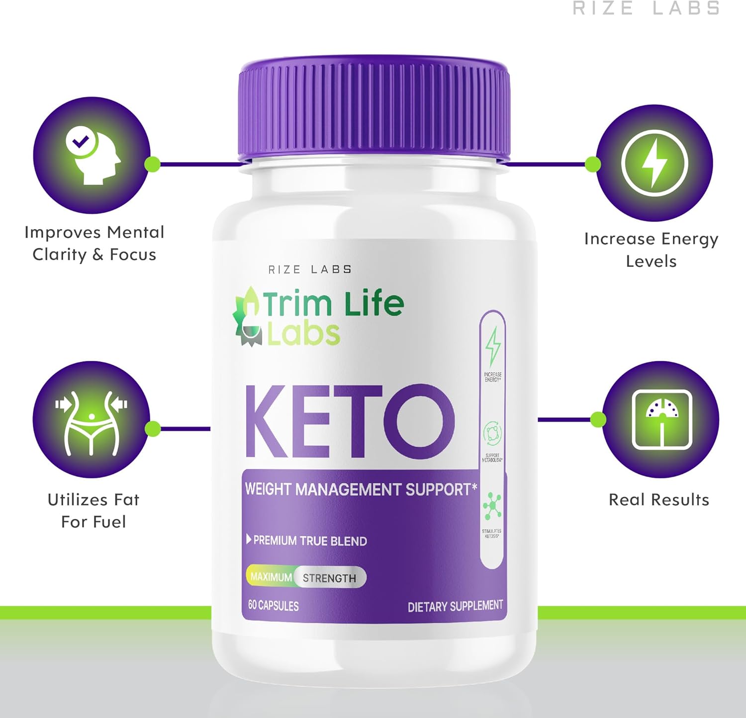 180 Capsules Trim Life Labs Keto Capsules - Maximum Strength Weight Loss Pills with Keto+ACV Supplement
