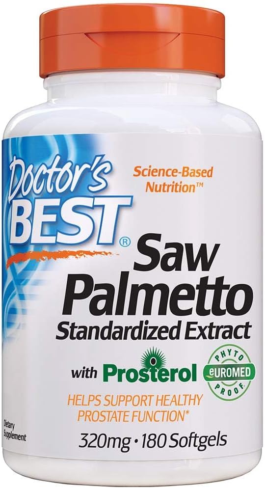 180 Count Doctor's Best Saw Palmetto Softgels with 320 Mg Formula