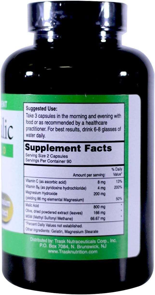 180 Count Fibromalic Capsules with Malic Acid, Magnesium, MSM, and Olive Leaf Extract