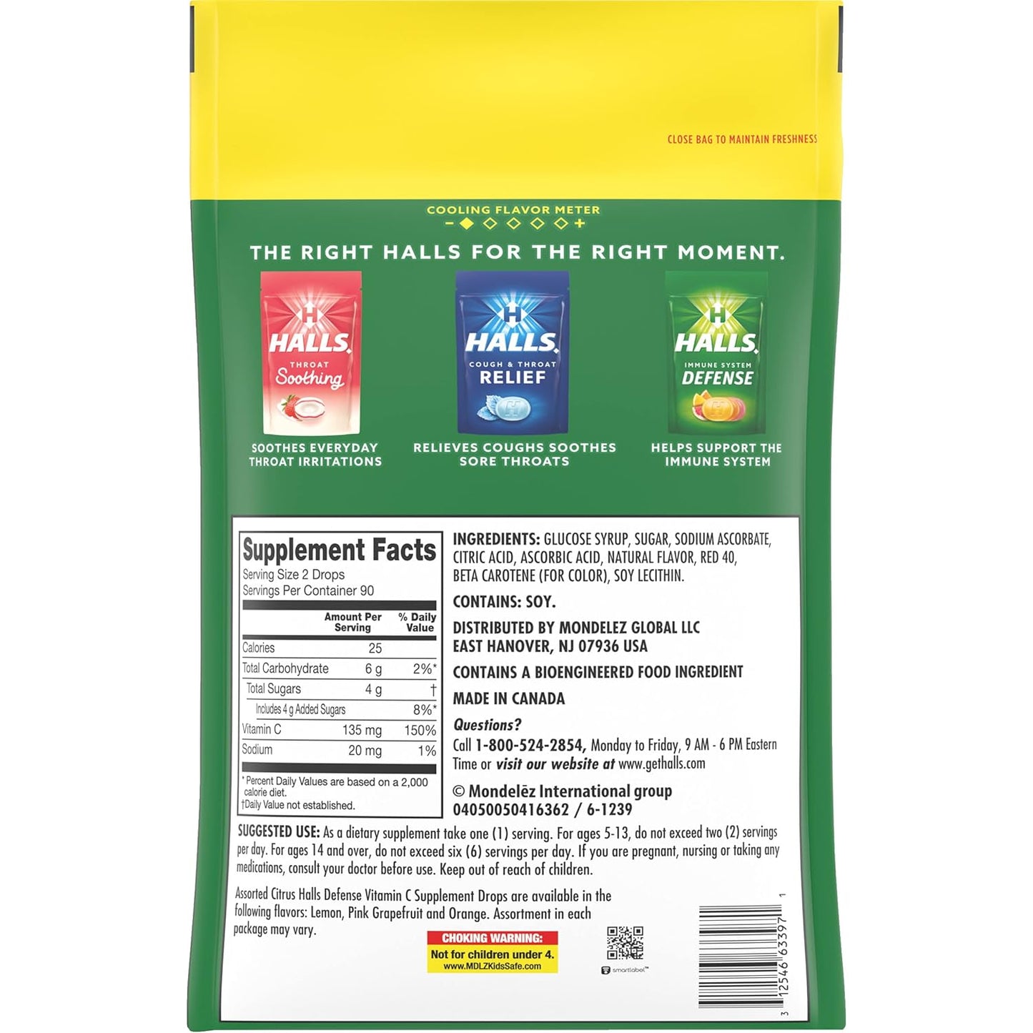 180-Count HALLS Defense Assorted Citrus Vitamin C Drops: Value Pack for Immune Support