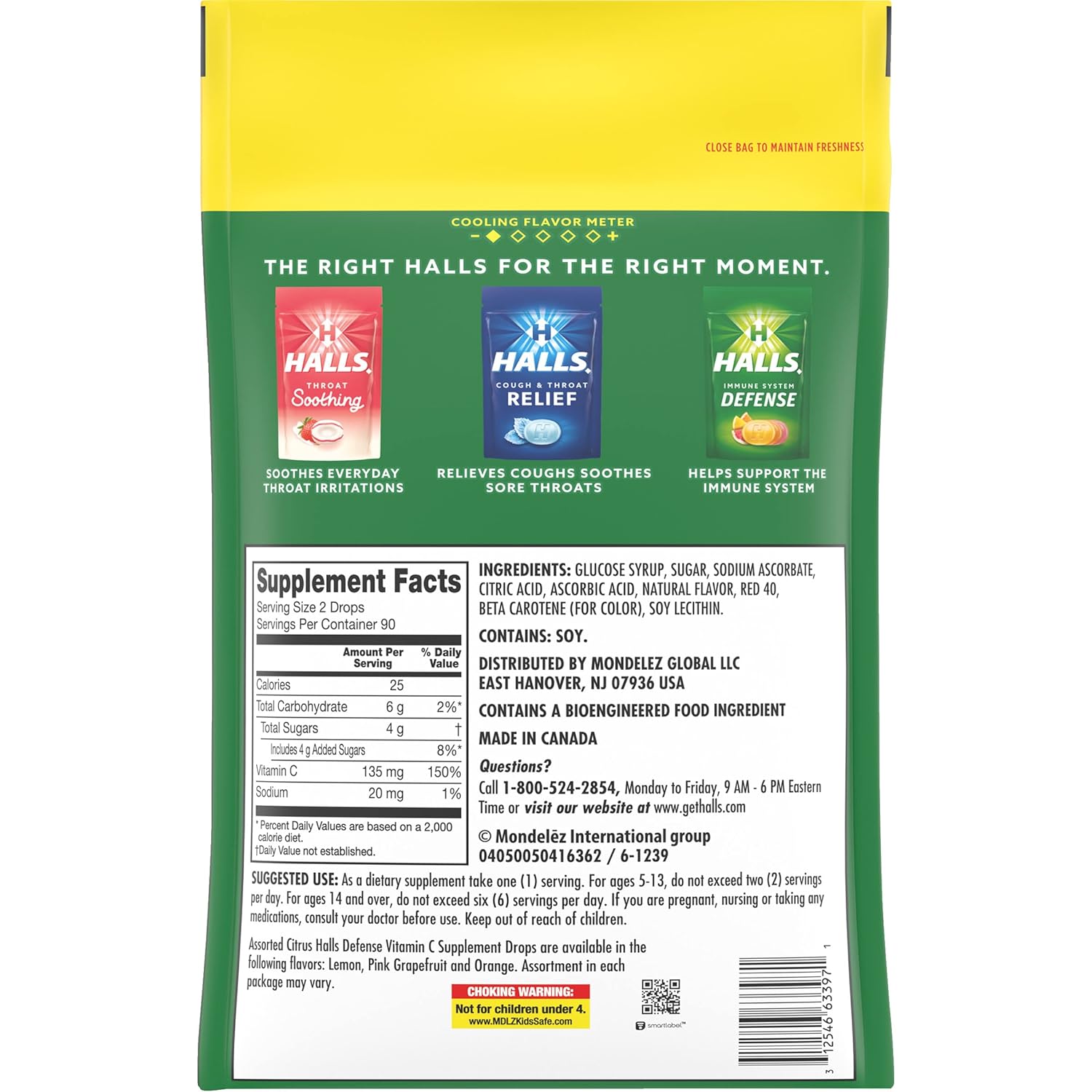 180-Count HALLS Defense Assorted Citrus Vitamin C Drops: Value Pack for Immune Support