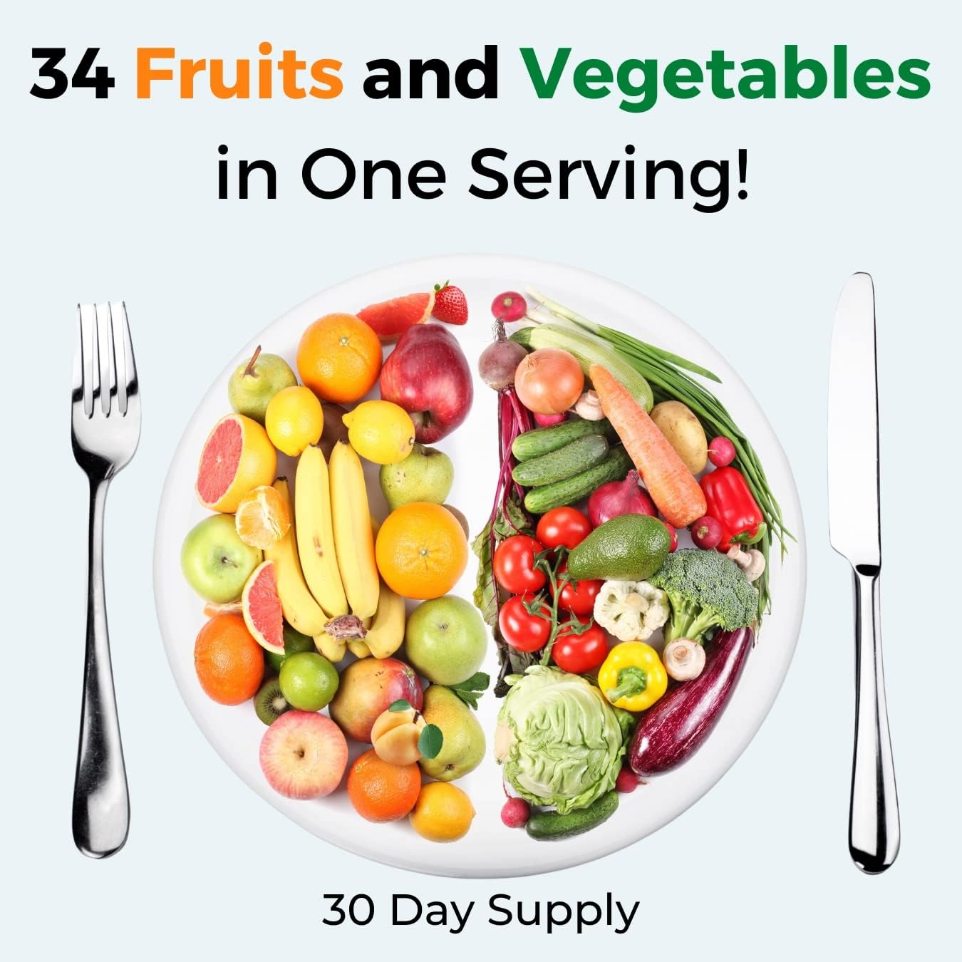 180-Count Medical Miracles Whole Food Fruit and Vegetable Supplements for Daily Use - Made in USA with 17 Veggies and 17 Fruits - 90 Veggie and 90 Fruit Capsules