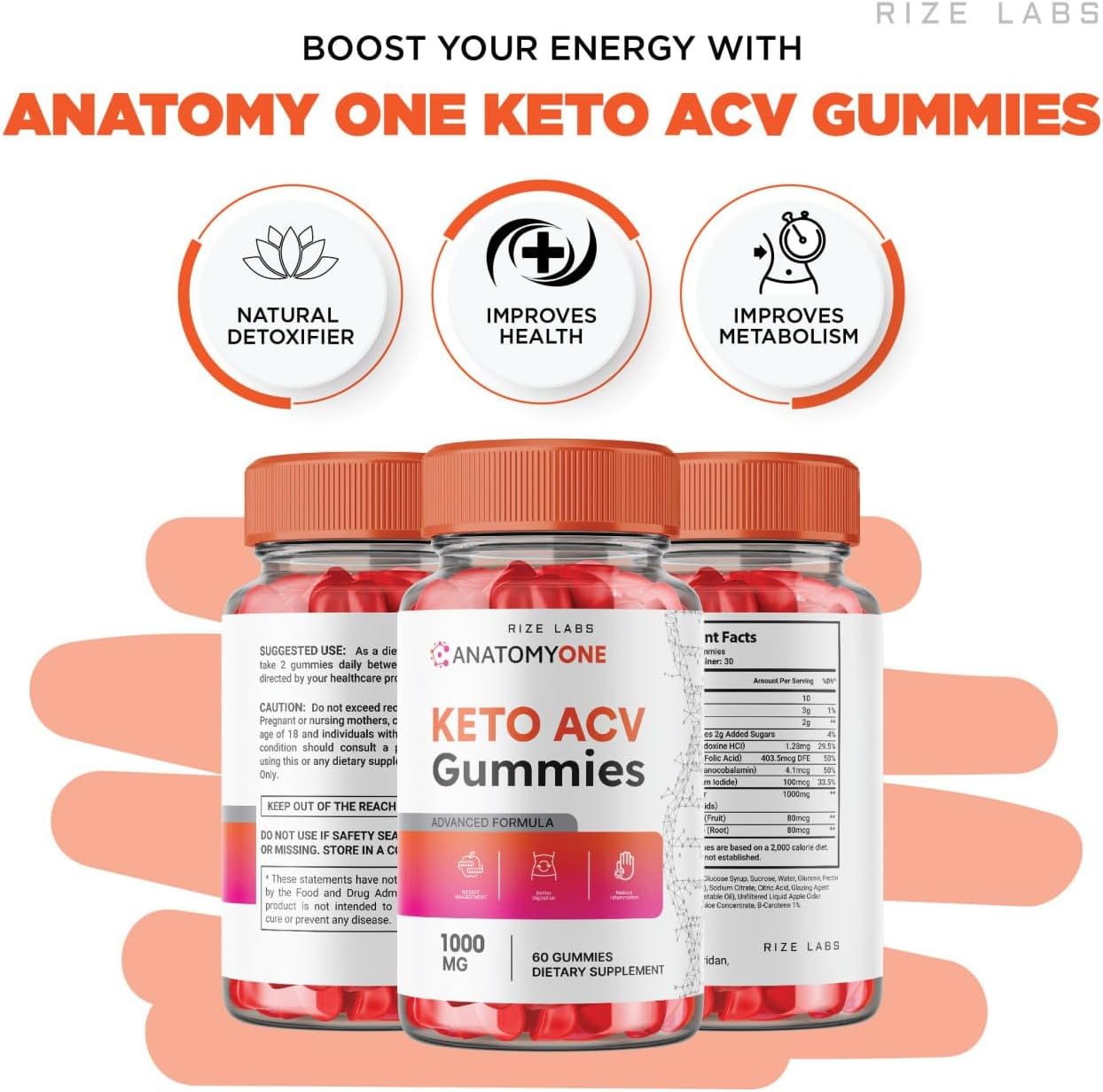 180 Count Rize Labs AnatomyOne Keto ACV Gummies for Advanced Weight Loss with Apple Cider Vinegar - Extra Strength Gummy Supplement for Belly Fat