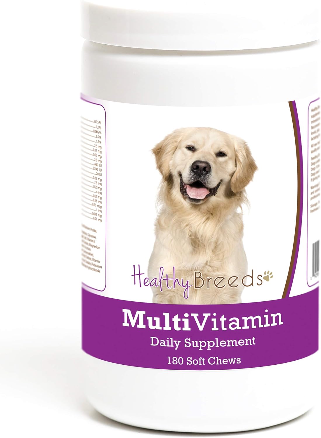 180 Count Soft Chew Multivitamin for Golden Retriever Dogs by Healthy Breeds