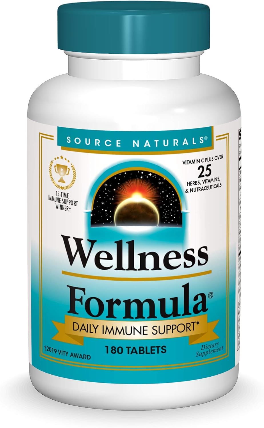 180 Count Source Naturals Wellness Formula Bio-Aligned Immune System Support Supplement Boosts Immunity