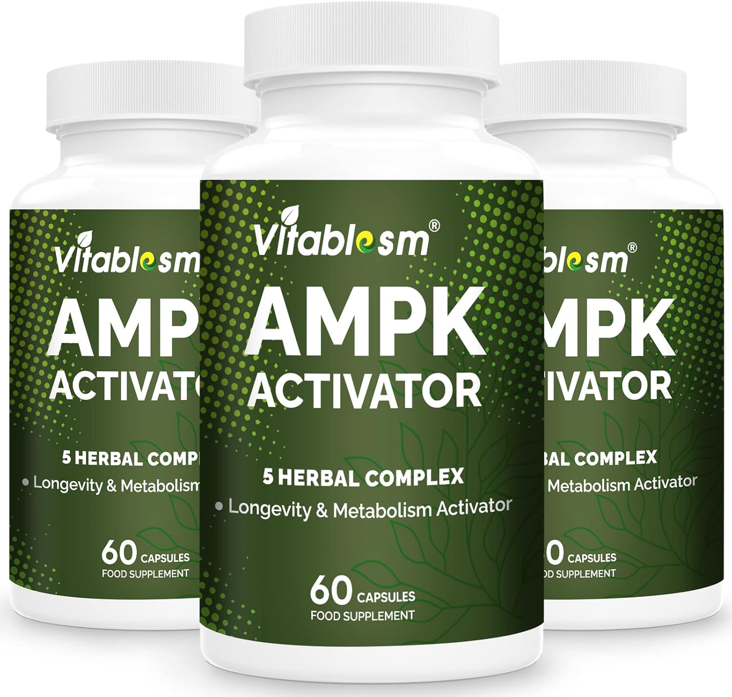 180 Count Vitablosom AMPK Activator Supplement - 5 in 1 Jiaogulan Gynostemma Metabolic Activator - Vegetarian Capsules, Pack of 3