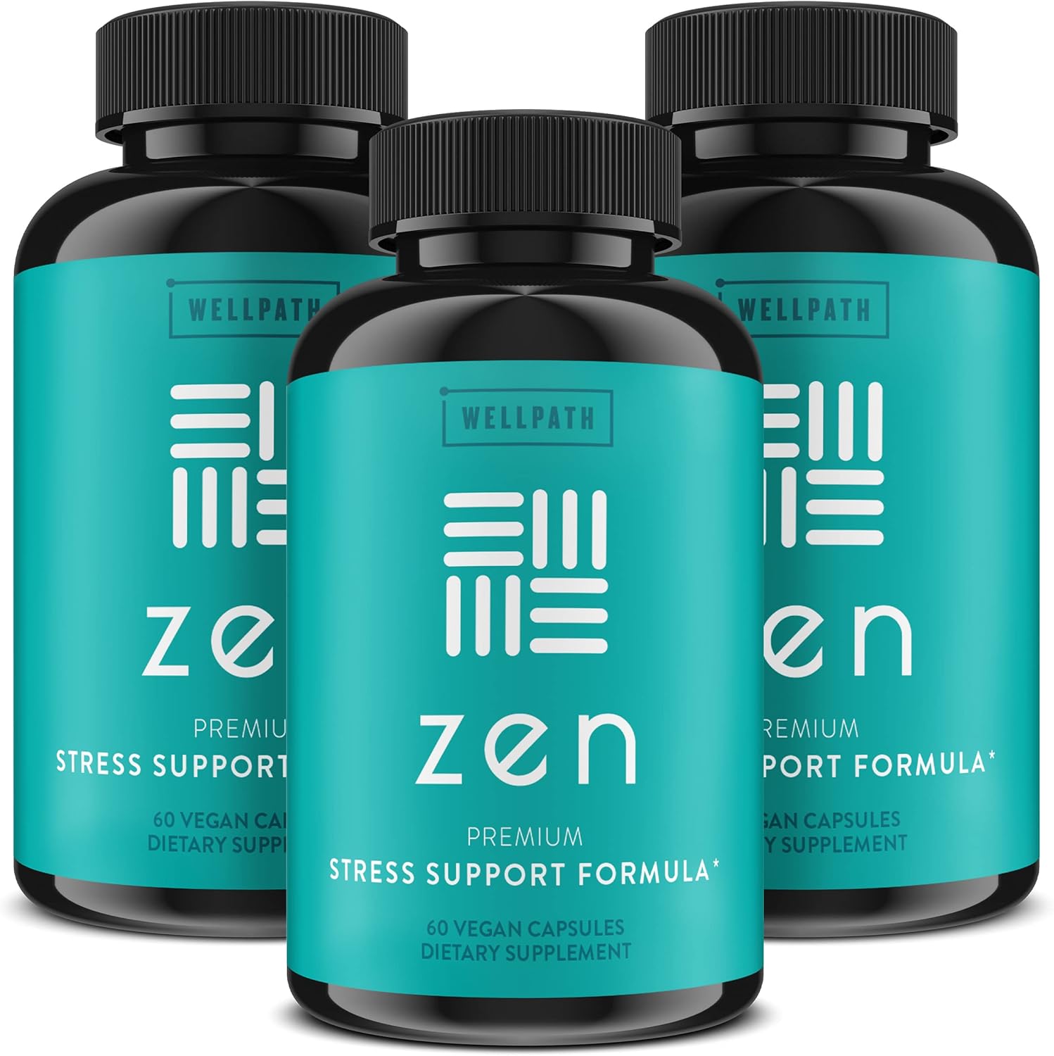 180 ct WellPath Zen Stress Relief Supplement | Mood Support & Energy Aid | Ashwagandha, Rhodiola, L-Theanine, Lemon Balm Capsules