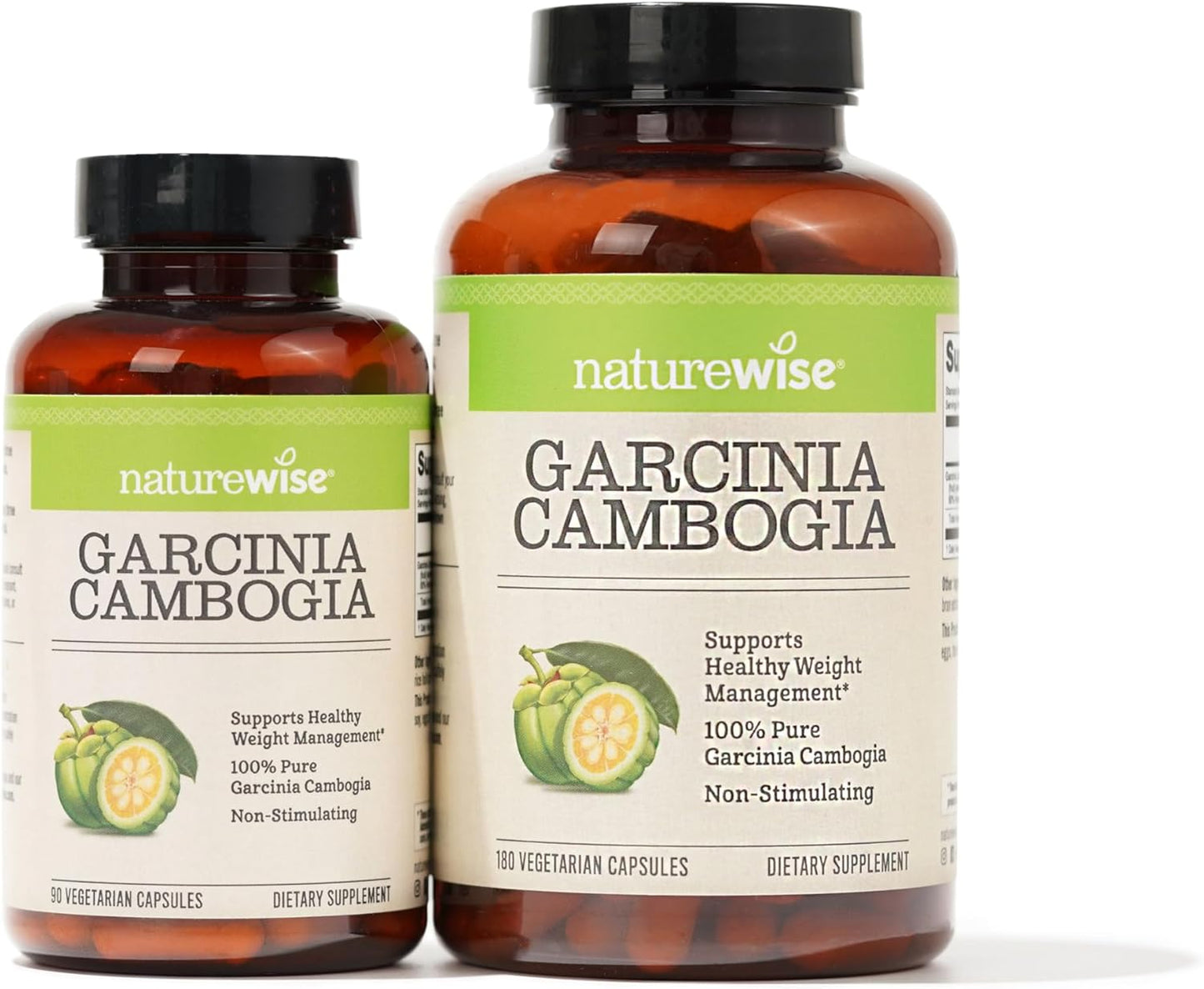 180 Naturewise Garcinia Cambogia Capsules - 60% HCA Extract for Weight Goals & Energy - Vegan, Non-GMO, Gluten Free - 2-6 Month Supply