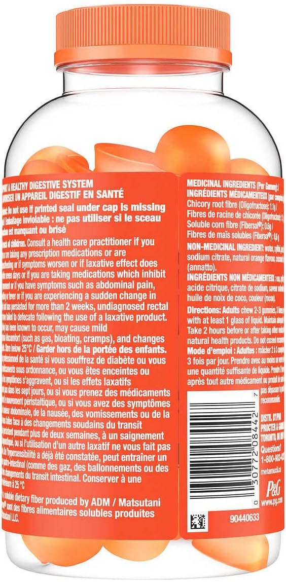 180 Plant-Based Metamucil Fibre Gummies for Gentle Relief of Irregularity with No Added Sugar
