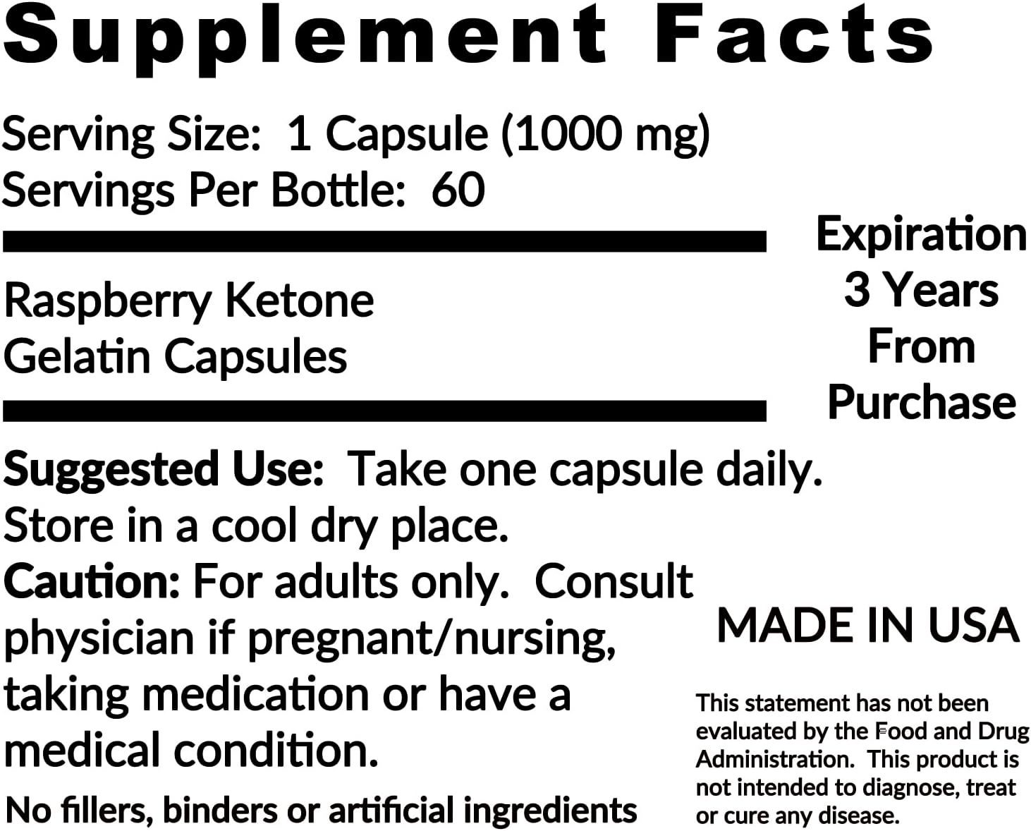 180 Raspberry Ketone Capsules for Active Healthy Lifestyle, 1000mg, 6 Month Supply, Vegan & Non GMO