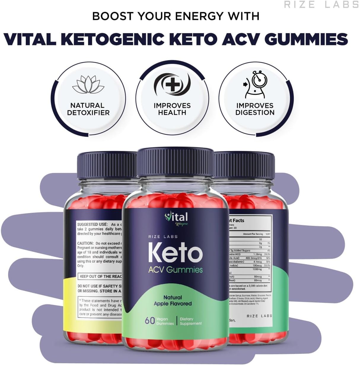 180 Rize Labs Vital Ketogenic Keto Gummies for Advanced Weight Loss - Belly Fat Slimming Diet Gummy