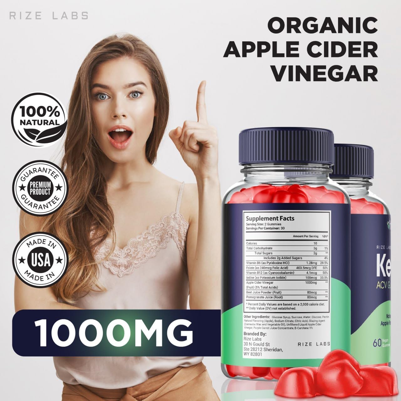 180 Rize Labs Vital Ketogenic Keto Gummies for Advanced Weight Loss - Belly Fat Slimming Diet Gummy