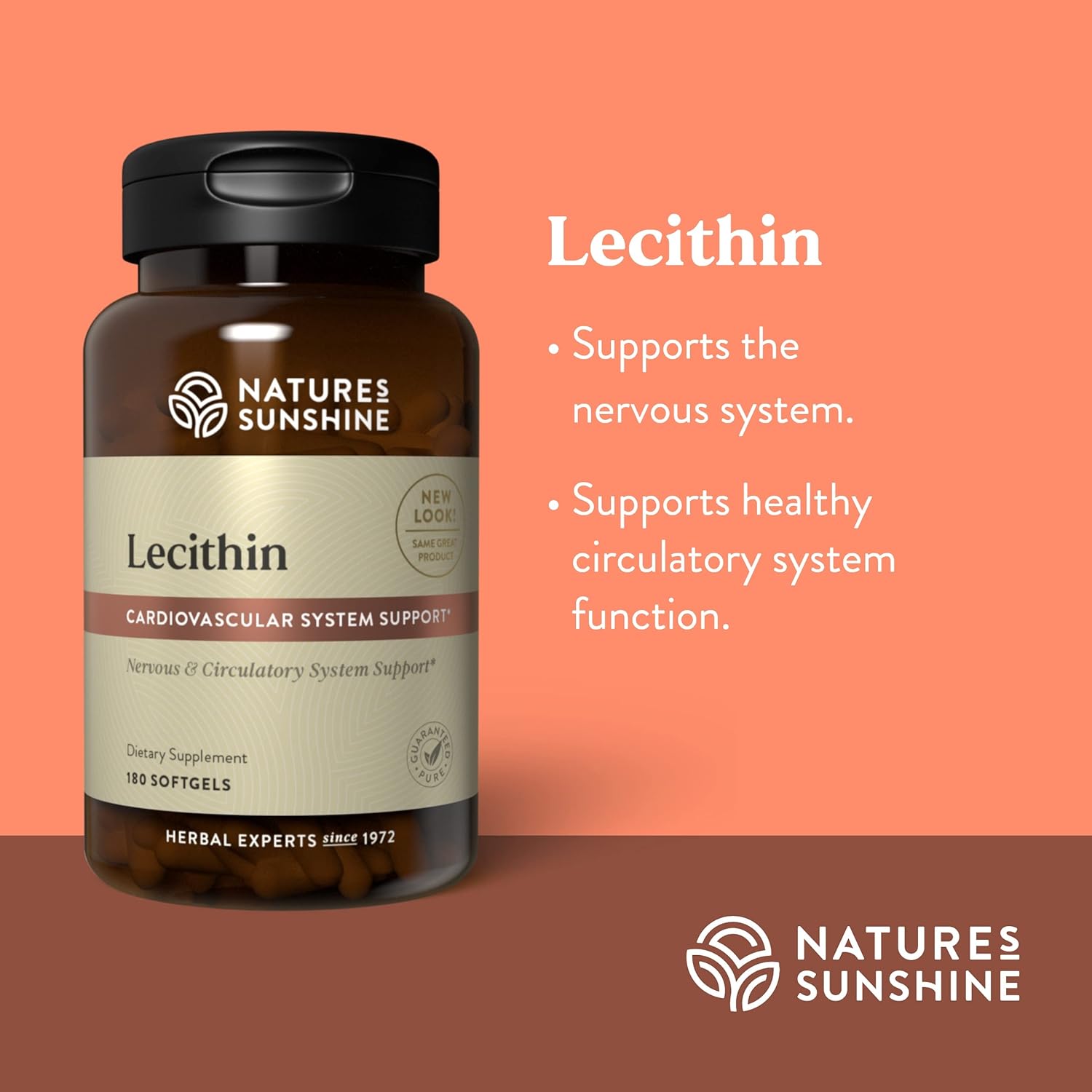 180 Softgels of Nature's Sunshine Lecithin Supplement for Overall Wellness