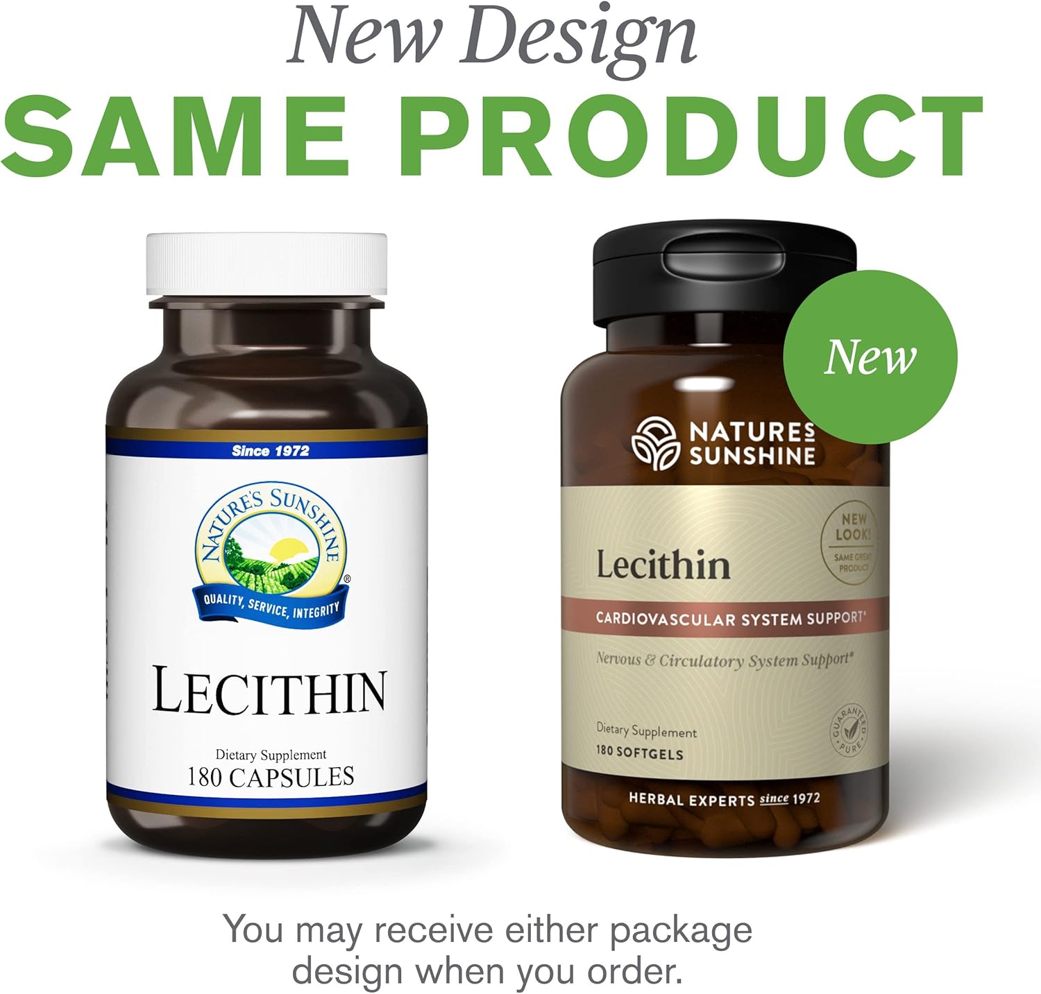 180 Softgels of Nature's Sunshine Lecithin Supplement for Overall Wellness