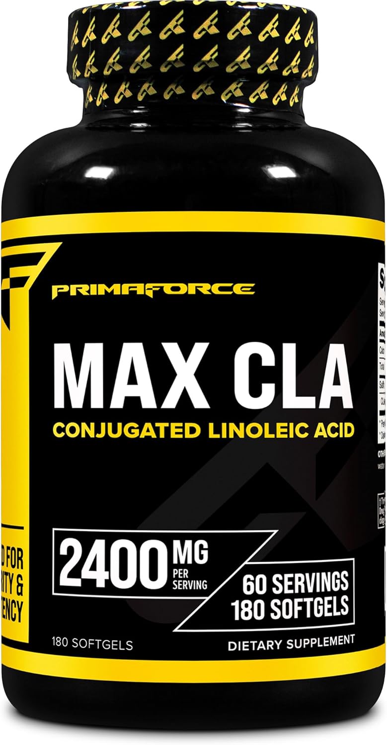 180 Softgels of Primaforce CLA 2400 mg - Non-Stimulating, GMO-Free and Gluten-Free Formula for Men and Women