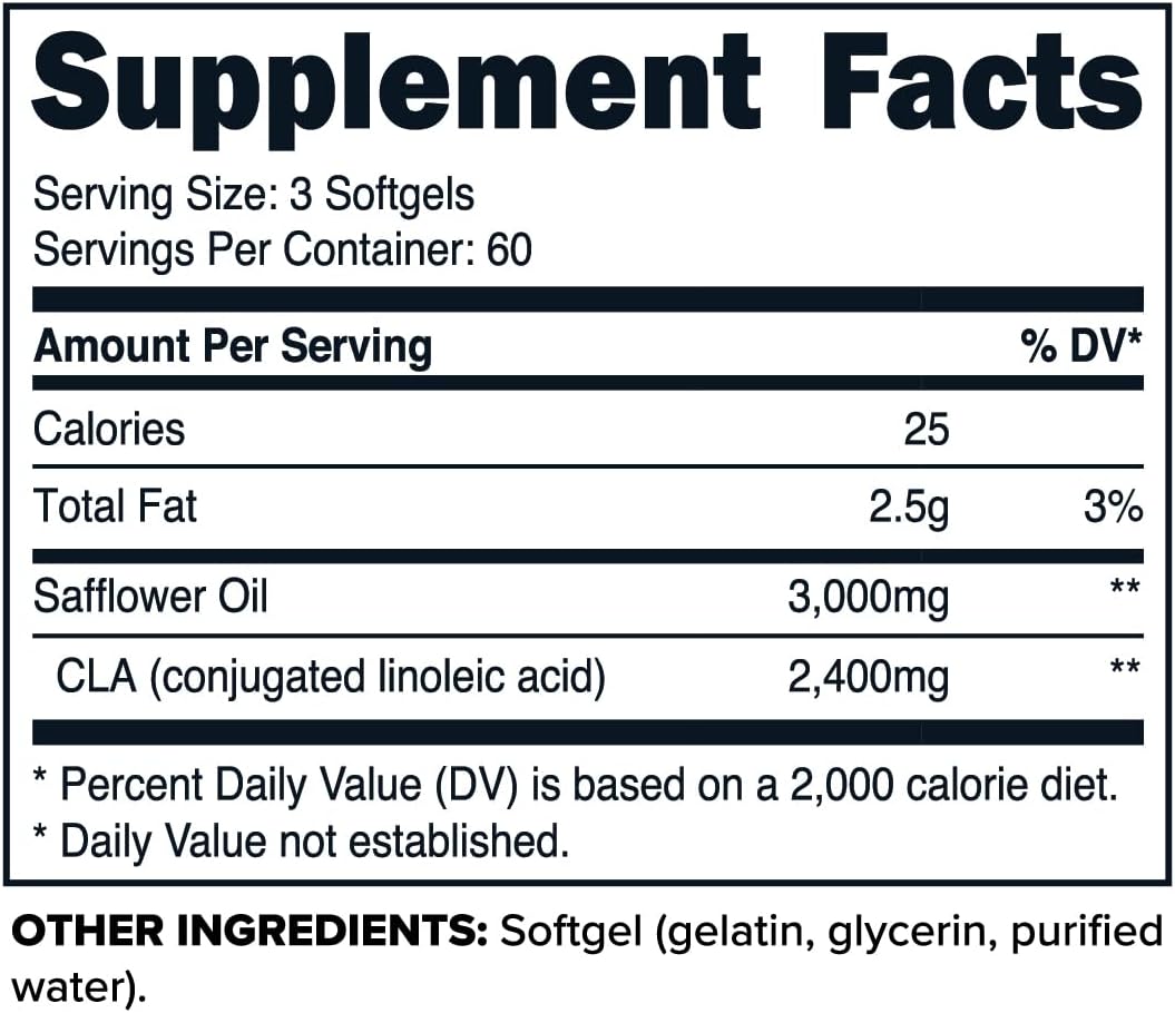 180 Softgels of Primaforce CLA 2400 mg - Non-Stimulating, GMO-Free and Gluten-Free Formula for Men and Women