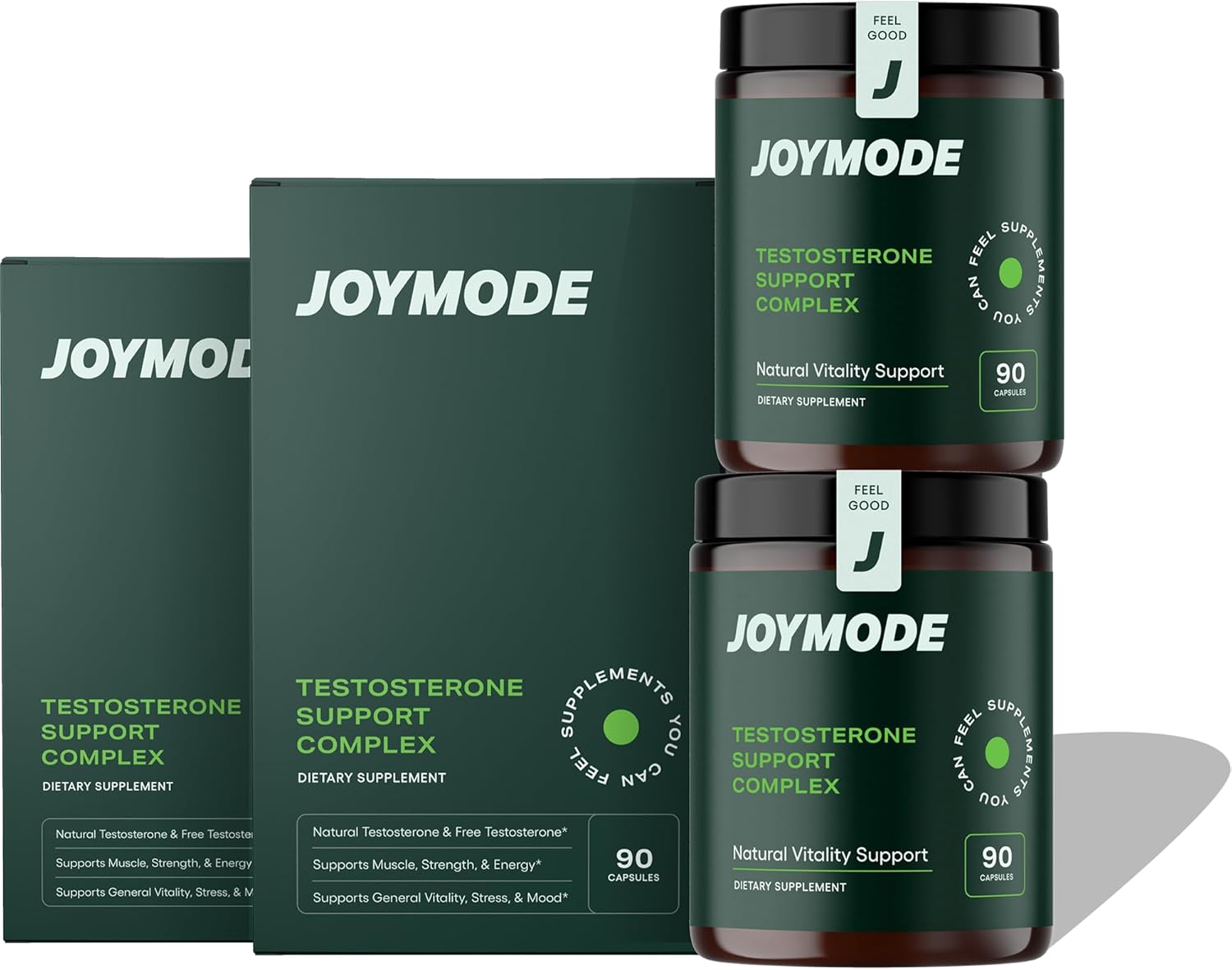 180ct JOYMODE Testosterone Support Complex - Natural Supplement for Men with Ashwagandha, DIM, Magnesium, Zinc, and Boron - Pack of 2
