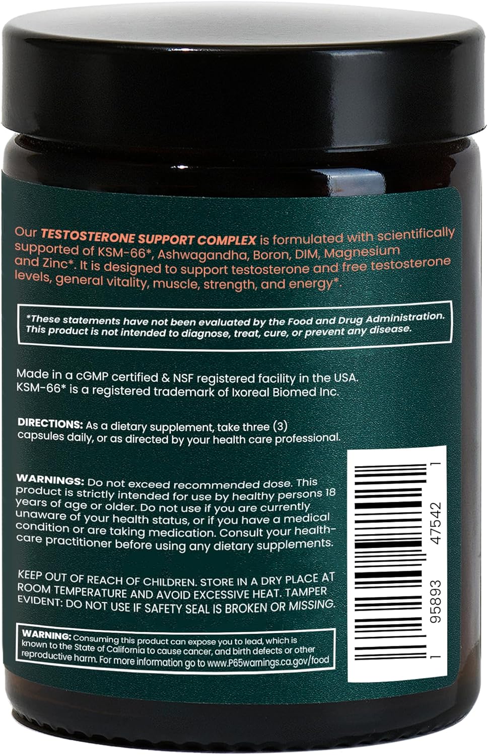 180ct JOYMODE Testosterone Support Complex - Natural Supplement for Men with Ashwagandha, DIM, Magnesium, Zinc, and Boron - Pack of 2
