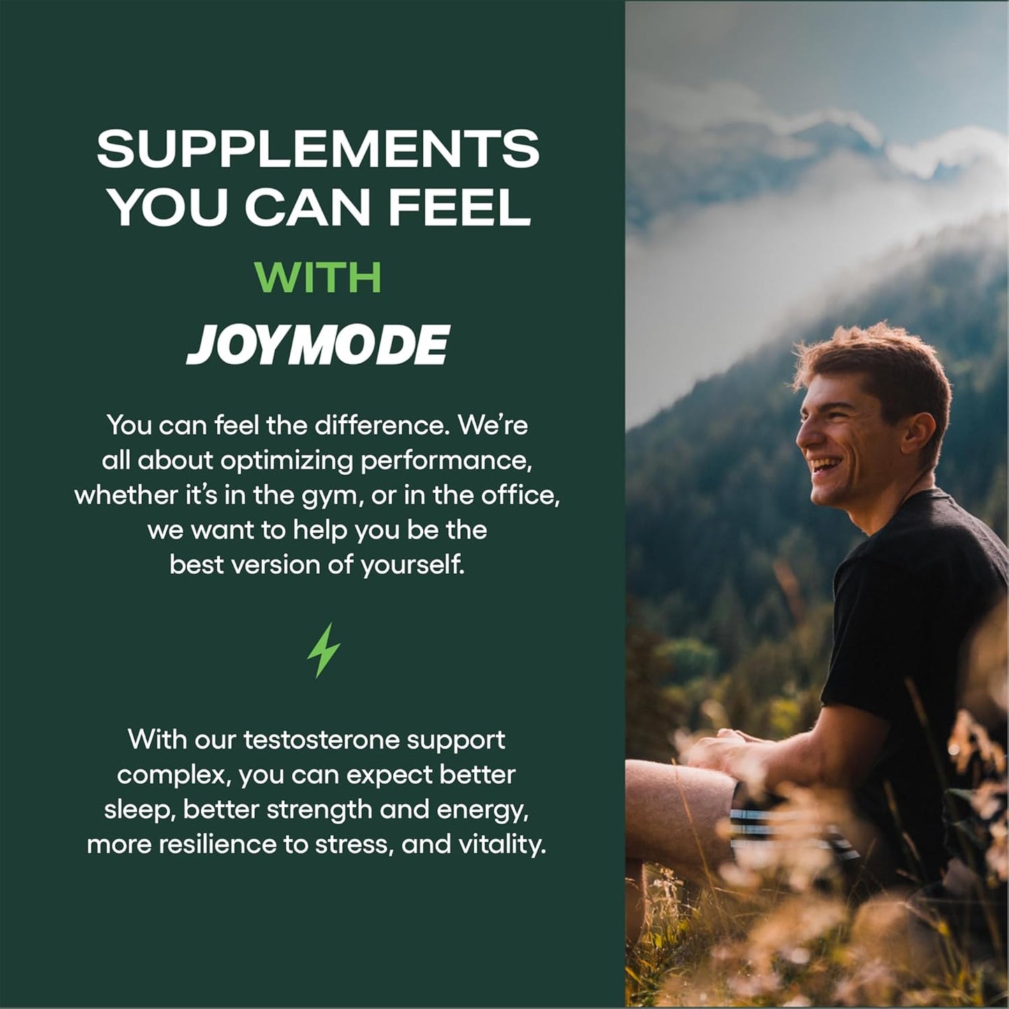 180ct JOYMODE Testosterone Support Complex - Natural Supplement for Men with Ashwagandha, DIM, Magnesium, Zinc, and Boron - Pack of 2