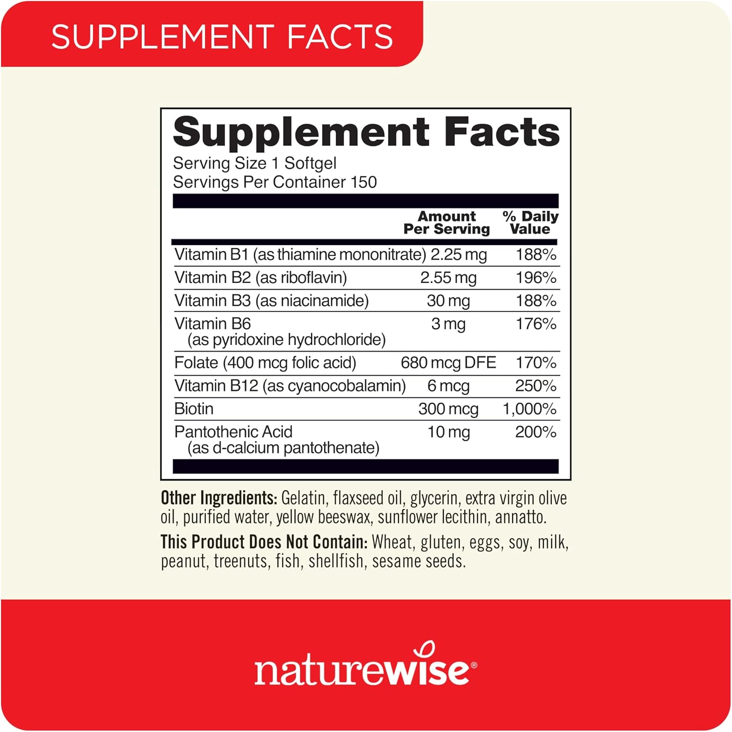 180ct NatureWise Omega 3 with Vitamin E & 150ct Vitamin B Complex Softgels for Men and Women [5-Month Supply]