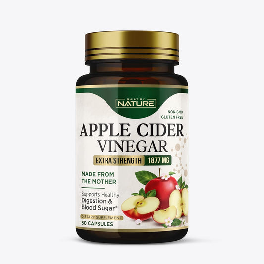 1877mg Apple Cider Vinegar Capsules with Vitamin D and Zinc for Immune & Digestion Support - ACV Supplement for Men & Women - 60 Pills