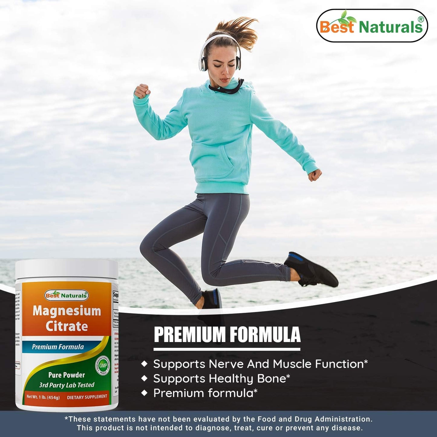 1lb Magnesium Citrate Powder with 99mg Potassium Citrate - Top Natural Supplements