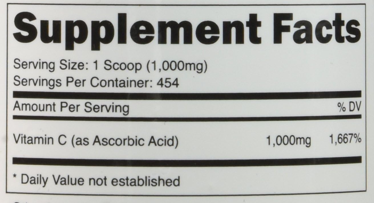 1LB Nutricost Pure Vitamin C Powder (Ascorbic Acid) - High Quality Supplement for Immune Support and Antioxidant Benefits