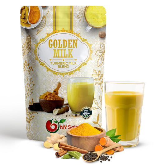 1lb NY SPICE SHOP Golden Milk Superfood Powder - Instant Latte Mix with Turmeric, Cinnamon, Ginger, Black Pepper, Nutmeg, & Cardamom