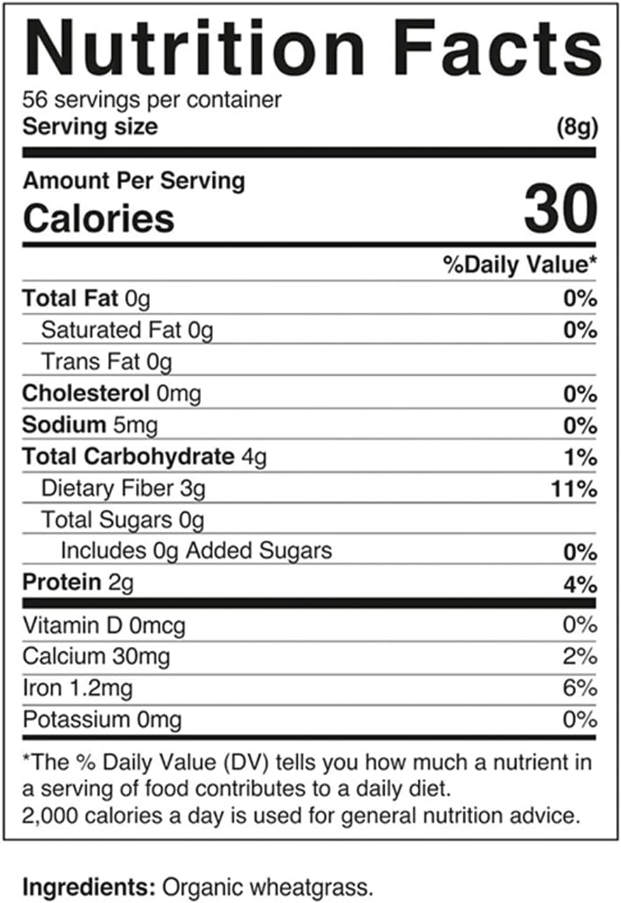 1lb Vitamatic USDA Organic Wheatgrass Powder - Pure & Natural Superfood Supplement - 16oz Pack