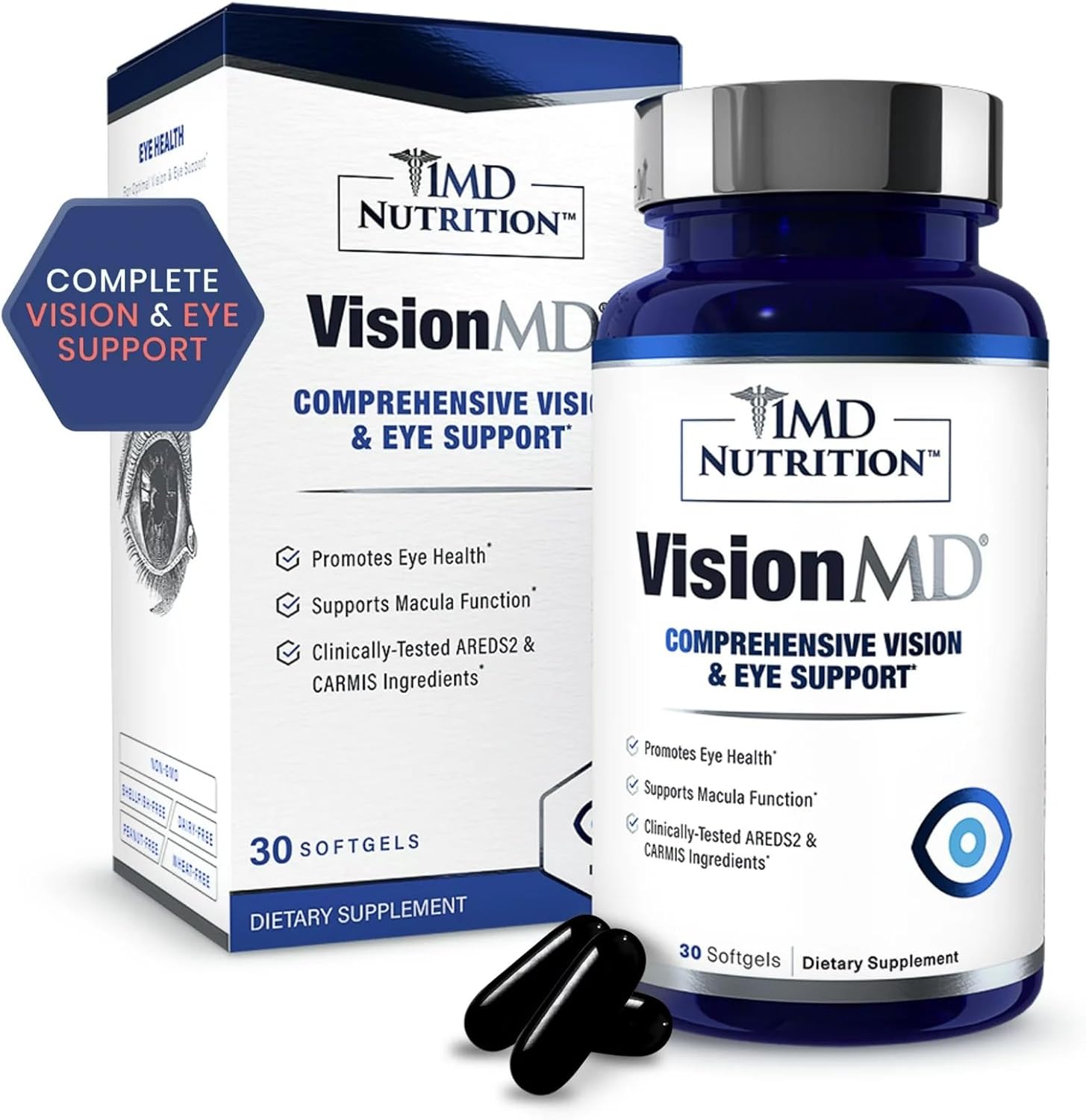 1MD Nutrition Convergence VisionMD Eye Vitamin - AREDS 2 Formula - 30 Softgels - Eye Support Supplement