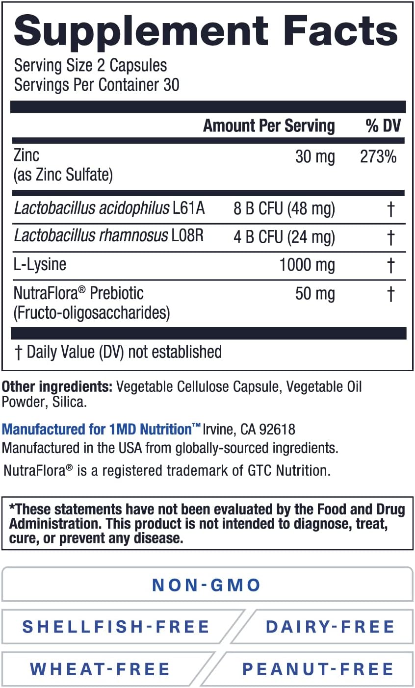 1MD Nutrition ImmunityMD: Doctor-Selected Probiotic for Immune Health - 60 Capsules x 2 Pack, Boost Immune System, Reduce Stress